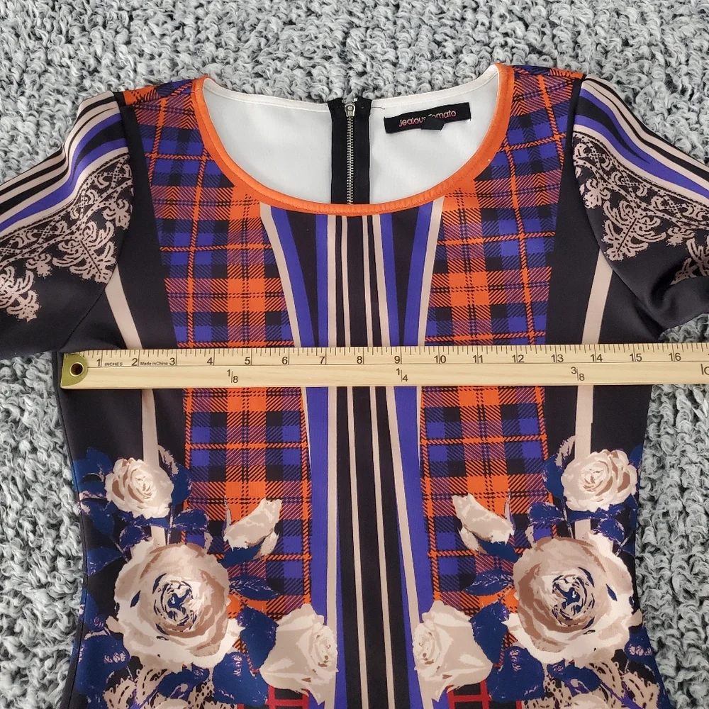 Jealous Tomato Floral Midi Dress Medium Long Sleeve Bodycon - Picture 6 of 13
